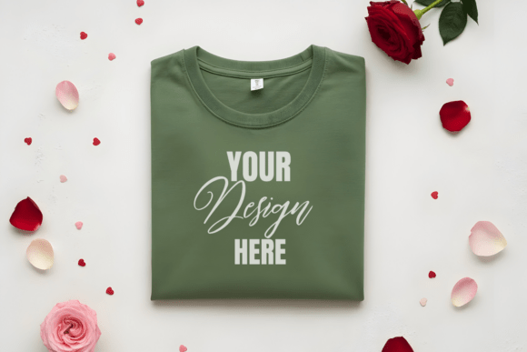 Download Flat Lay Valenitne T-Shirt Mockup - Premium Resources