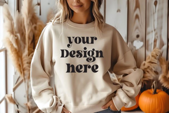 Download Gildan 18000 Fall Sand Mockup - Sand mockup Collection