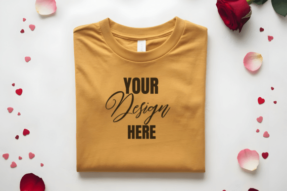 Download Flat Lay Valenitne T-Shirt Mockup - Premium Resources