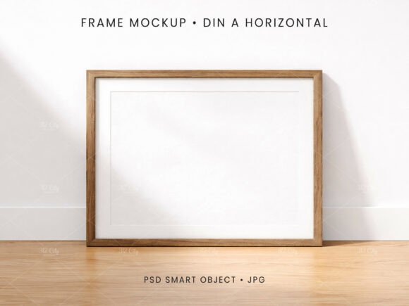 Download A4 Horizontal Frame Mockup PSD JPG - Frame mockup Collection