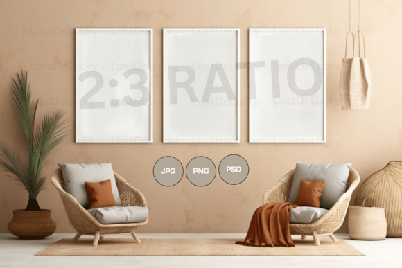 Download Boho Mockups Set of 3, Frame Mockup, PSD - Frame mockup Collection