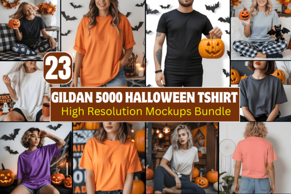 Download Gildan 5000 Halloween Tshirt Mockups Bun - Halloween tshirt mockups Collection