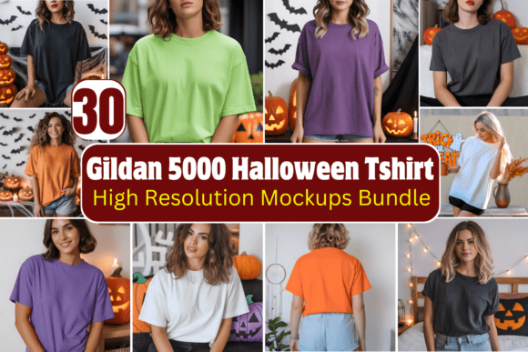 Download Gildan 5000 Halloween Tshirt Mockups - Halloween tshirt mockups Collection