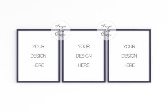 Download Digital Set of 3 Black Frame Mockup, PSD - Frame mockup Collection